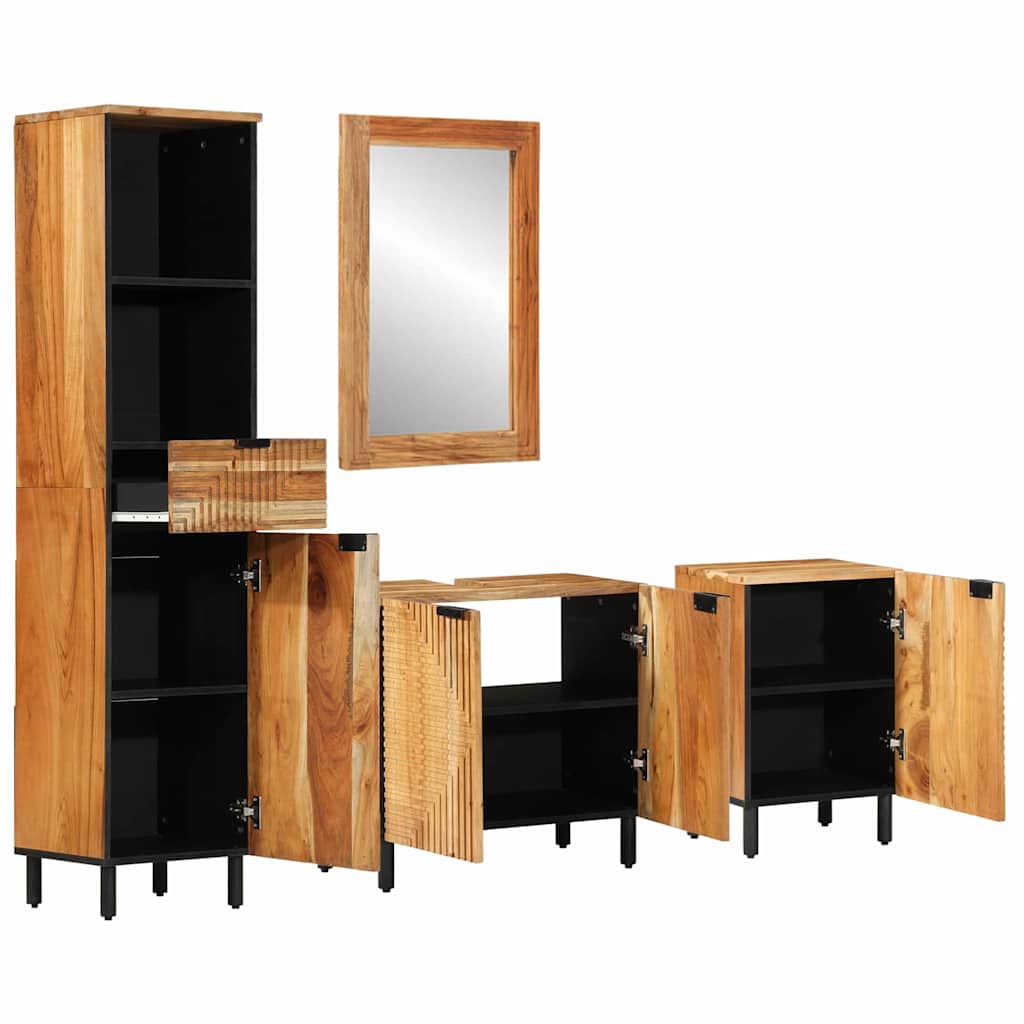 Badkamerkastenset 4 st Naturel 38 x 33 x 160 cm