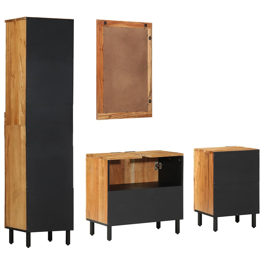 Badkamerkastenset 4 st Naturel 38 x 33 x 160 cm