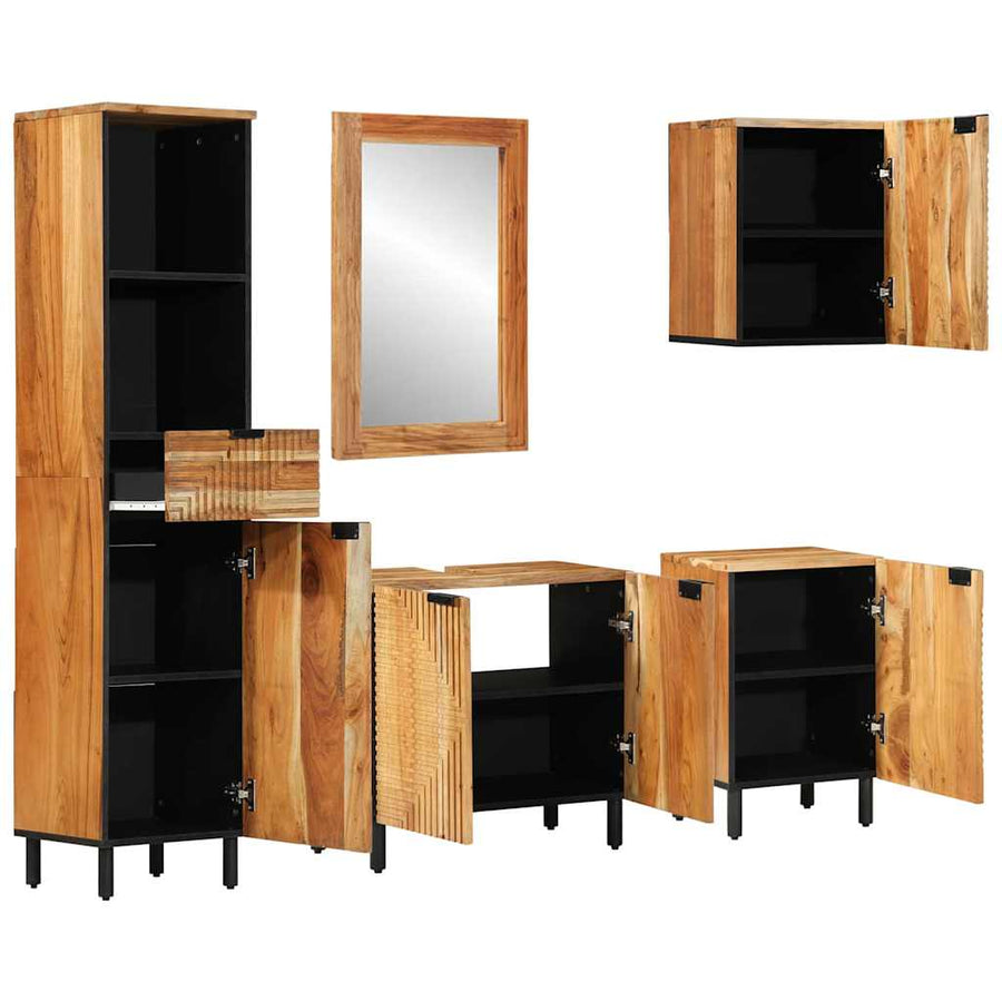 Badkamerkastenset 5 st Naturel 38 x 33 x 160 cm