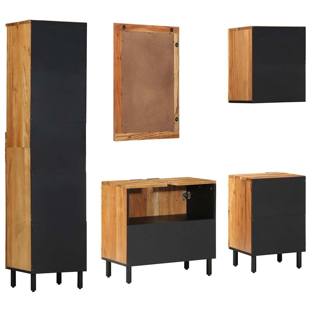 Badkamerkastenset 5 st Naturel 38 x 33 x 160 cm