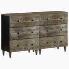 Dressoir massief mango 60x33,5x75 cm lichtgrijs (2 stuks)