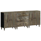 Dressoir 60x33,5x75 cm massief mango lichtgrijs