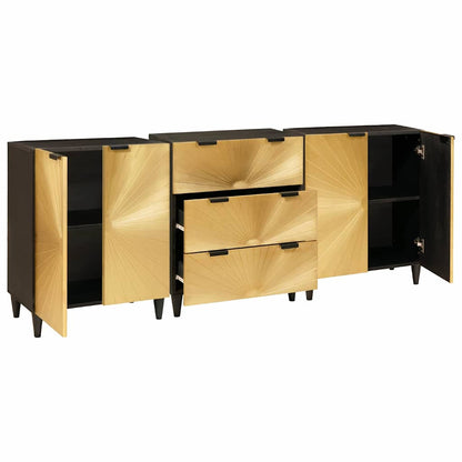 Dressoir set 3 st 180 x 33 x 75 cm Massief Mango Hout