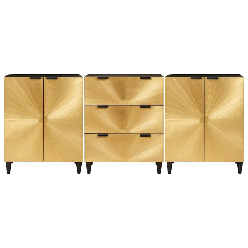 Dressoir set 3 st 180 x 33 x 75 cm Massief Mango Hout