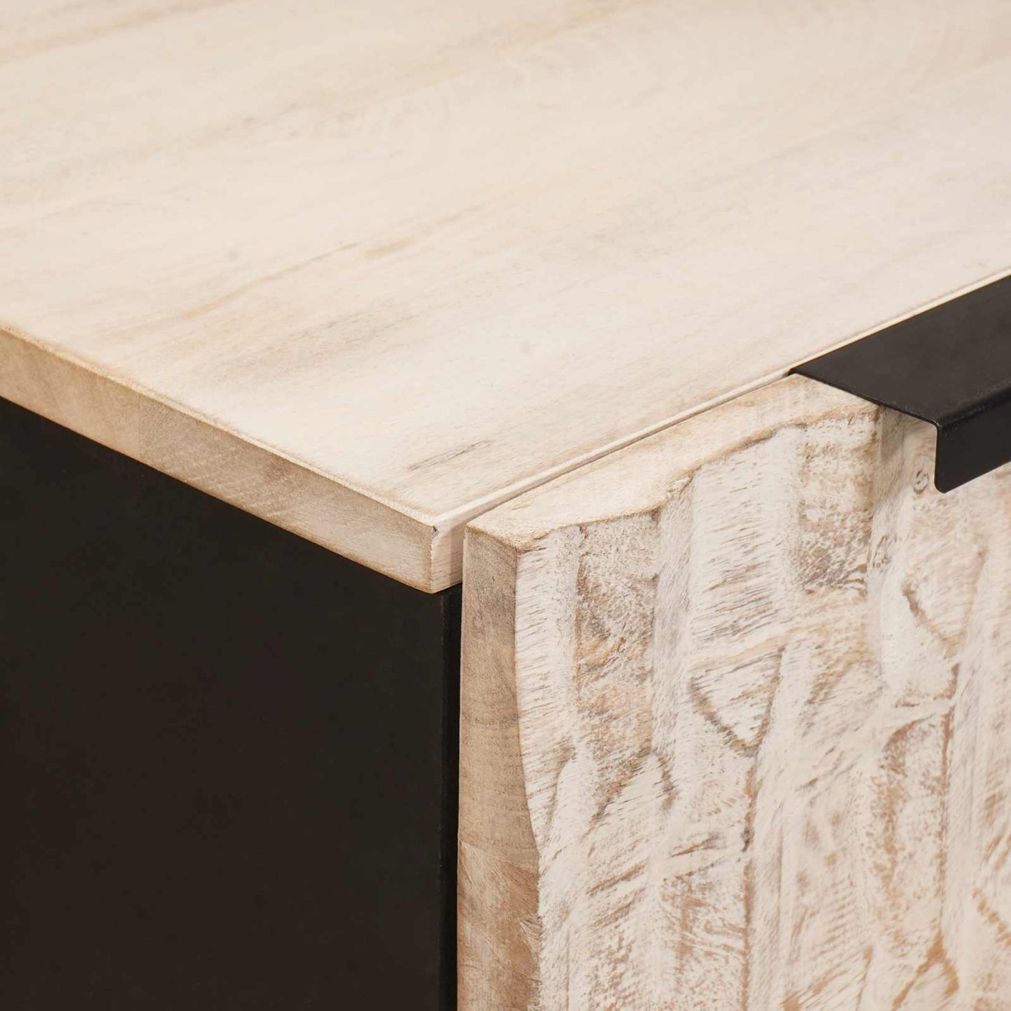Dressoir Witte Was Afwerking Massief Mango Hout Wit gewassen afwerking