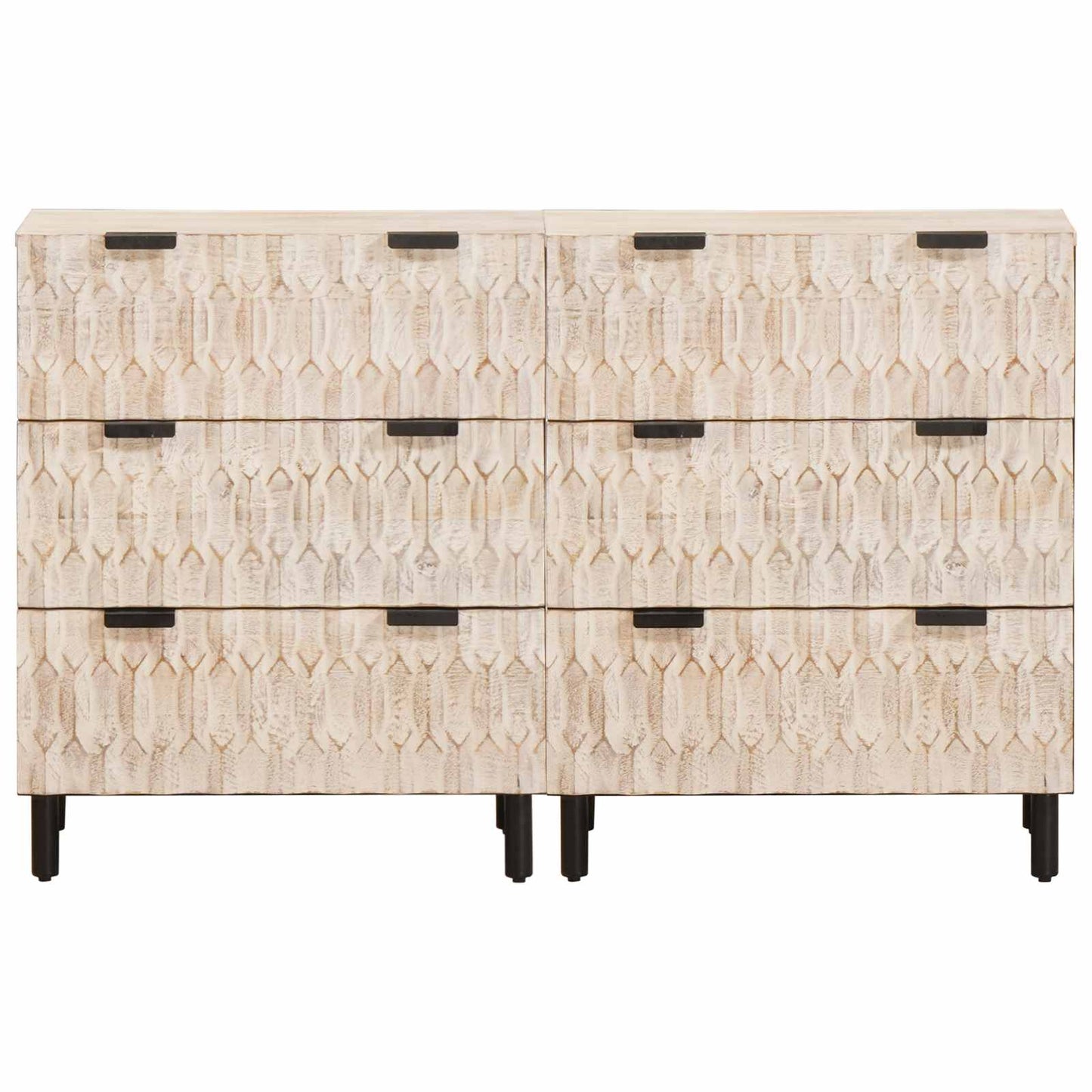 Dressoir Witte Was Afwerking Massief Mango Hout Wit gewassen afwerking