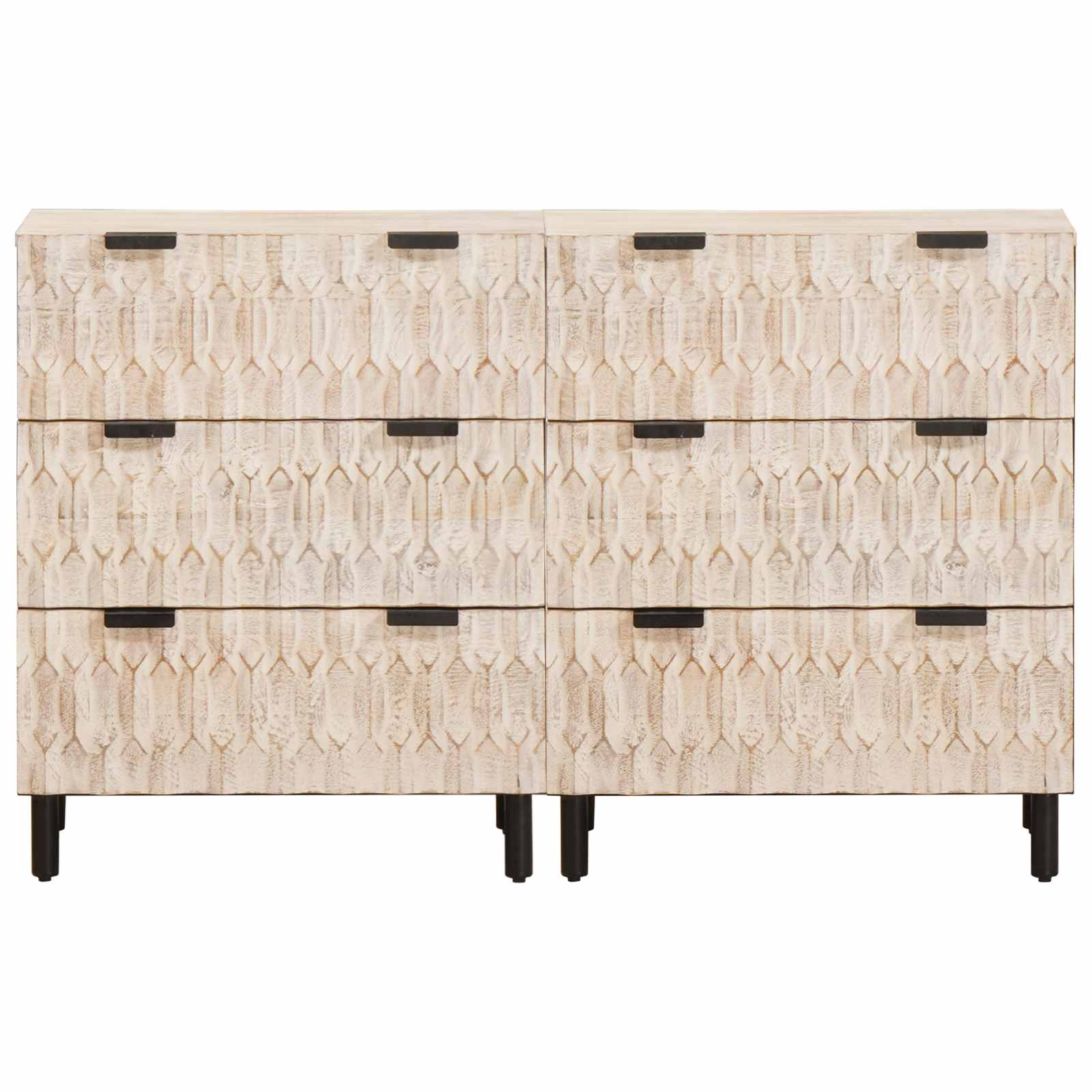 Dressoir Witte Was Afwerking Massief Mango Hout Wit gewassen afwerking