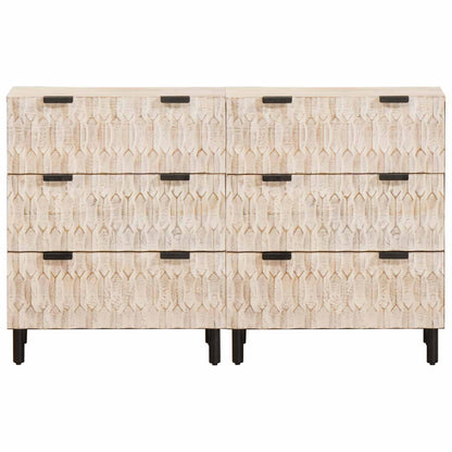 Dressoir Witte Was Afwerking Massief Mango Hout Wit gewassen afwerking