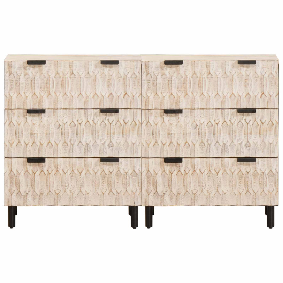 Dressoir Witte Was Afwerking Massief Mango Hout Wit gewassen afwerking