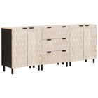 Dressoir massief mangohout wit gewassen 180x33x75 cm