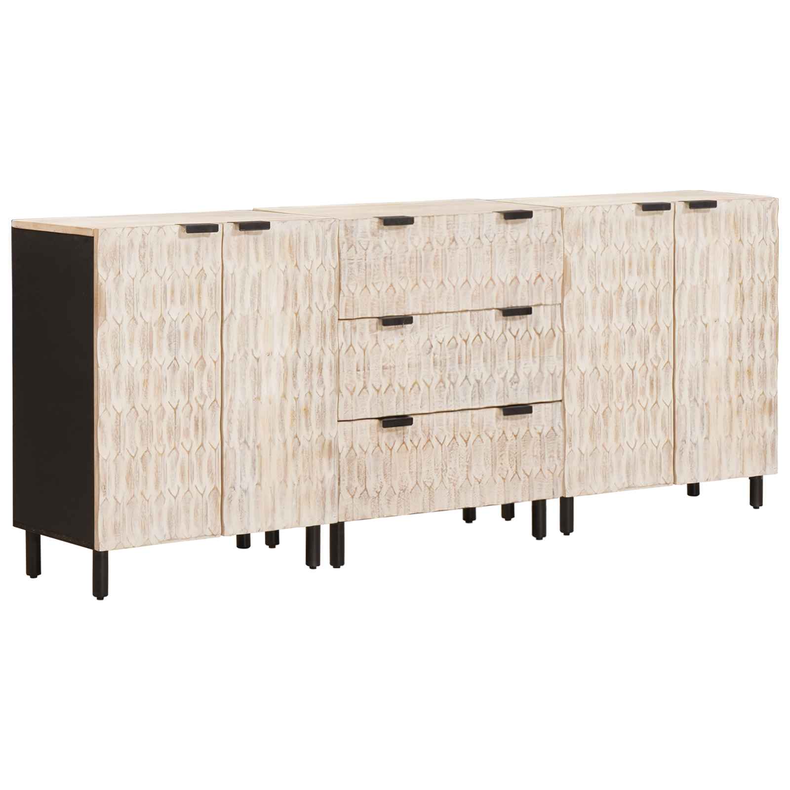 Dressoir Witte Was Afwerking Massief Mango Hout Wit gewassen afwerking