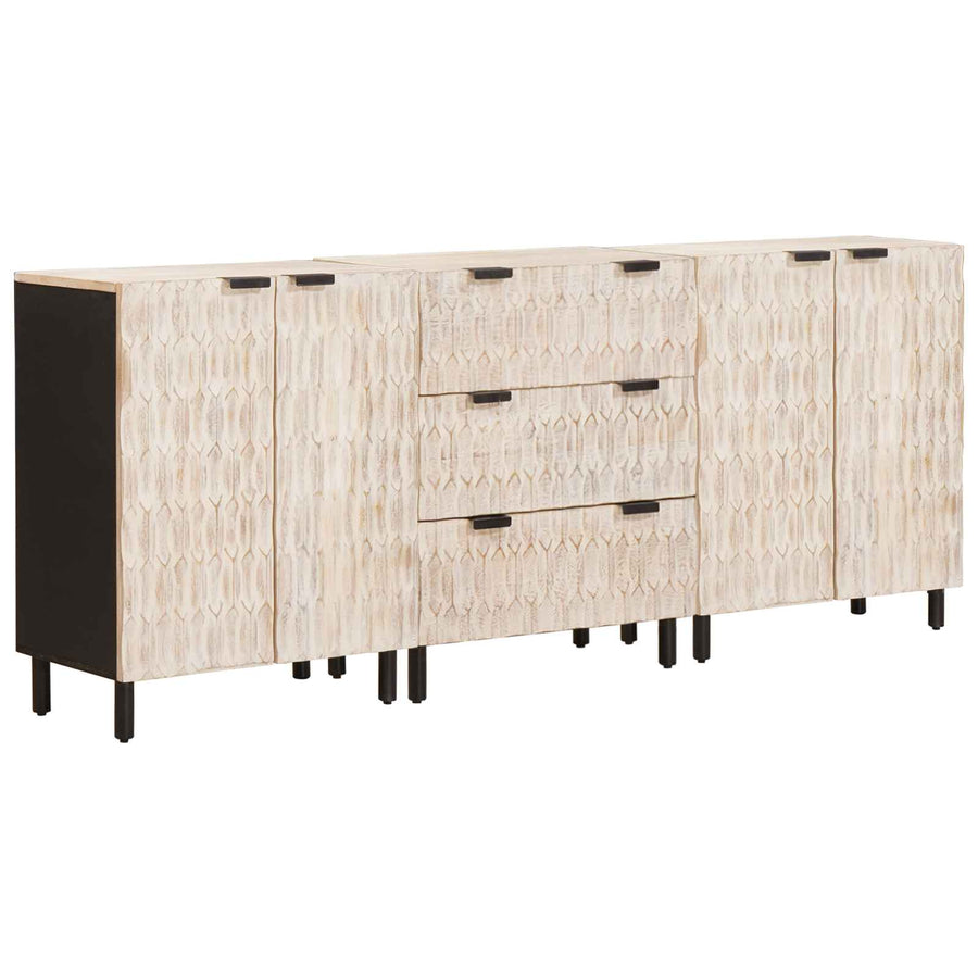 Dressoir Witte Was Afwerking Massief Mango Hout Wit gewassen afwerking