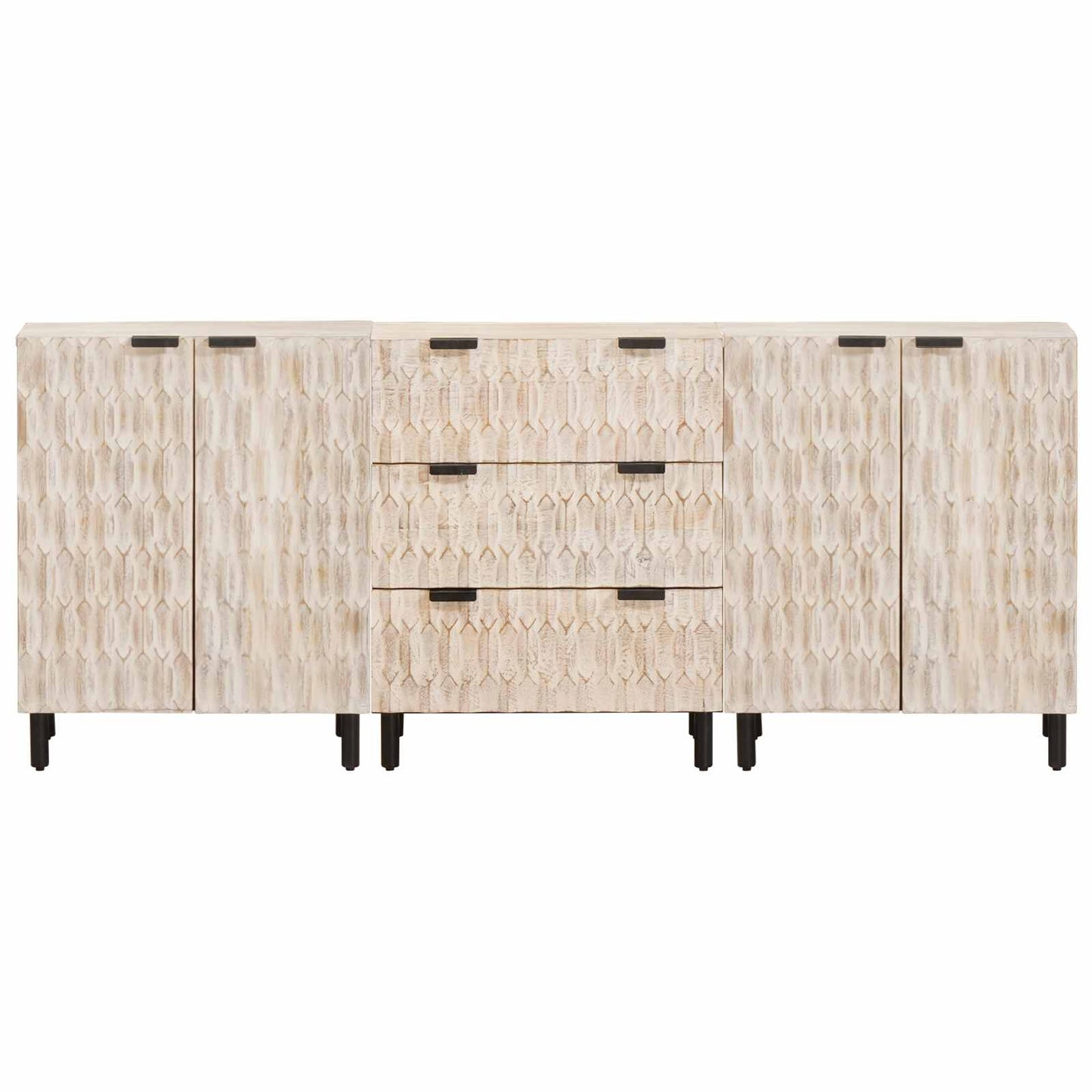 Dressoir Witte Was Afwerking Massief Mango Hout Wit gewassen afwerking
