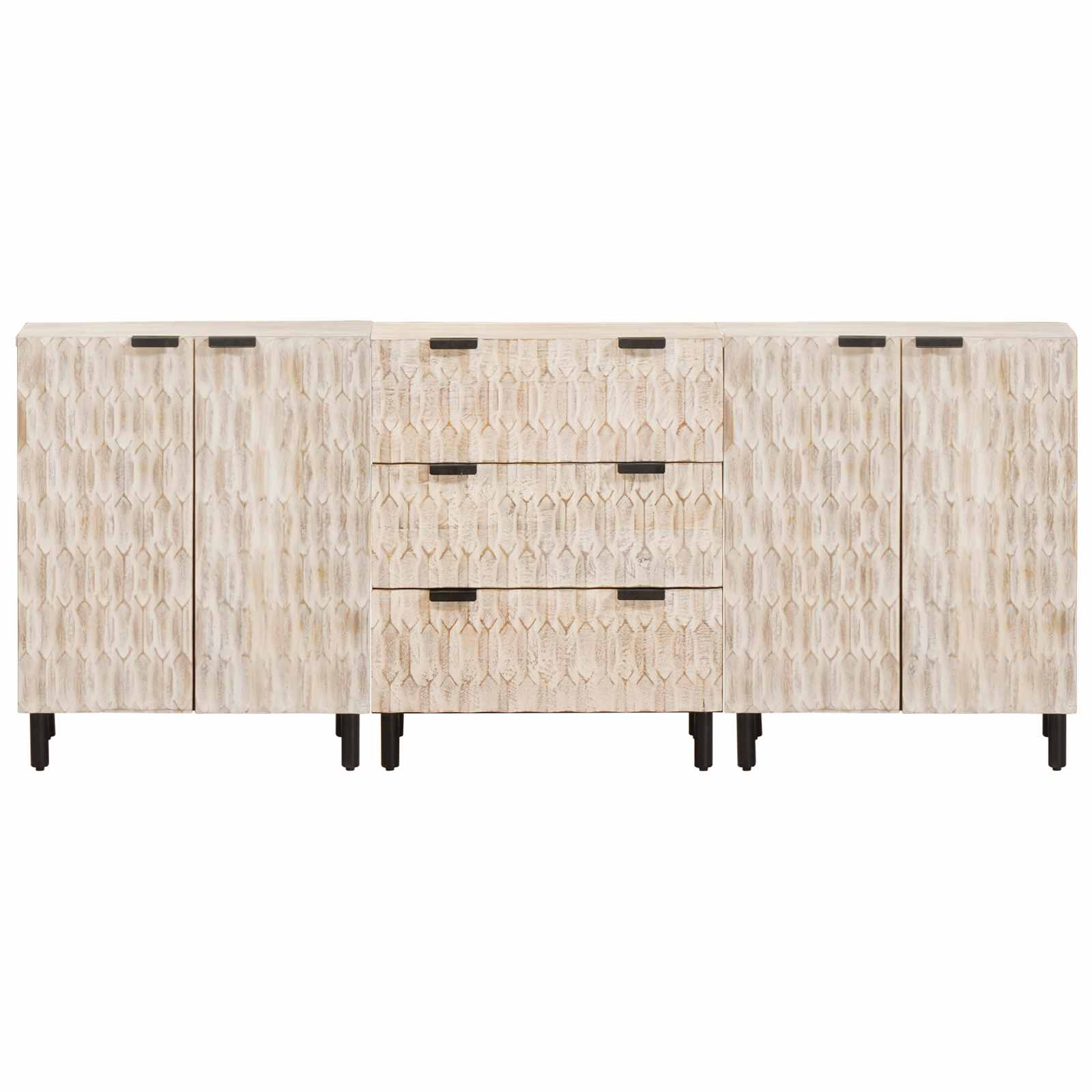 Dressoir Witte Was Afwerking Massief Mango Hout Wit gewassen afwerking
