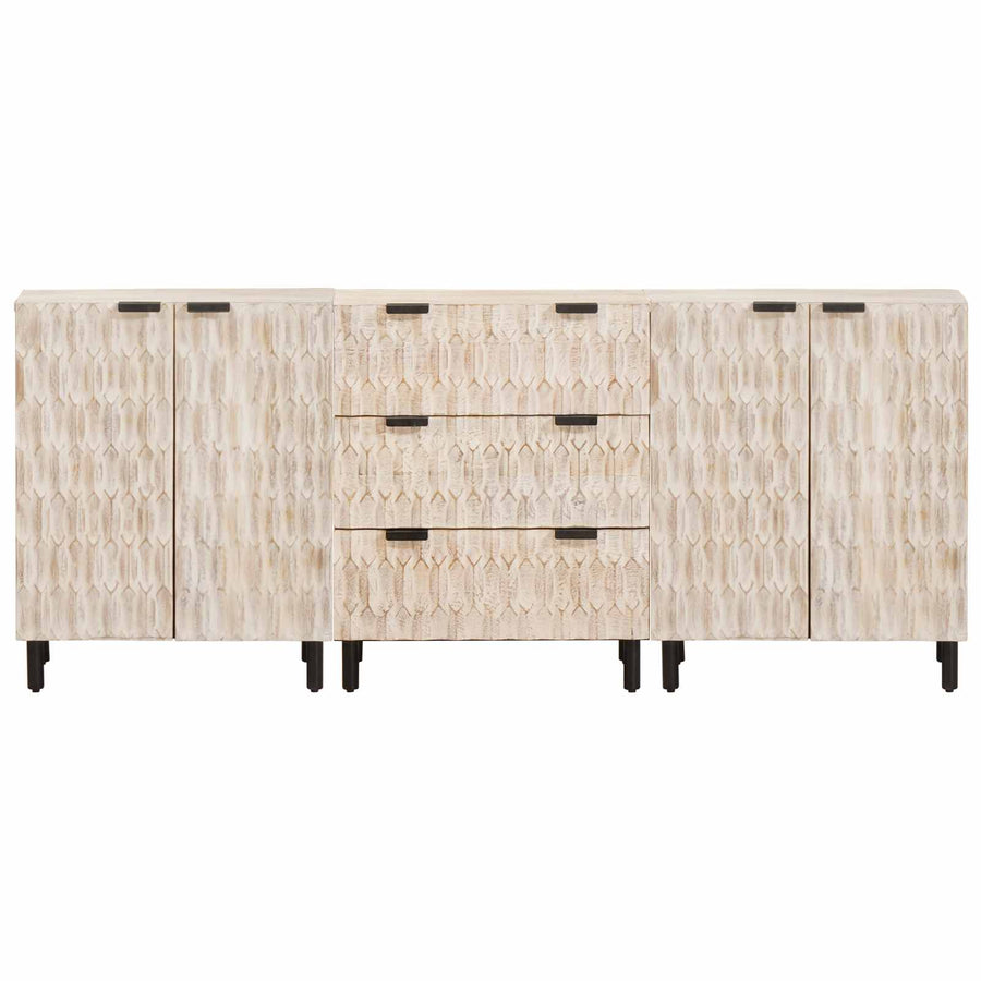 Dressoir Witte Was Afwerking Massief Mango Hout Wit gewassen afwerking
