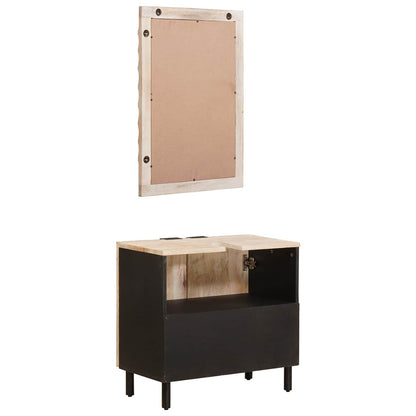 Badkamer Sets Met Opslag Witte Was Afwerking Massief Mango Hout Wit gewassen afwerking