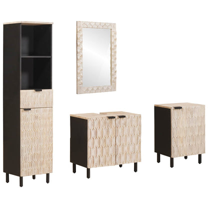 Badkamer Sets Met Lade Witte Was Afwerking Massief Mango Hout Wit gewassen afwerking
