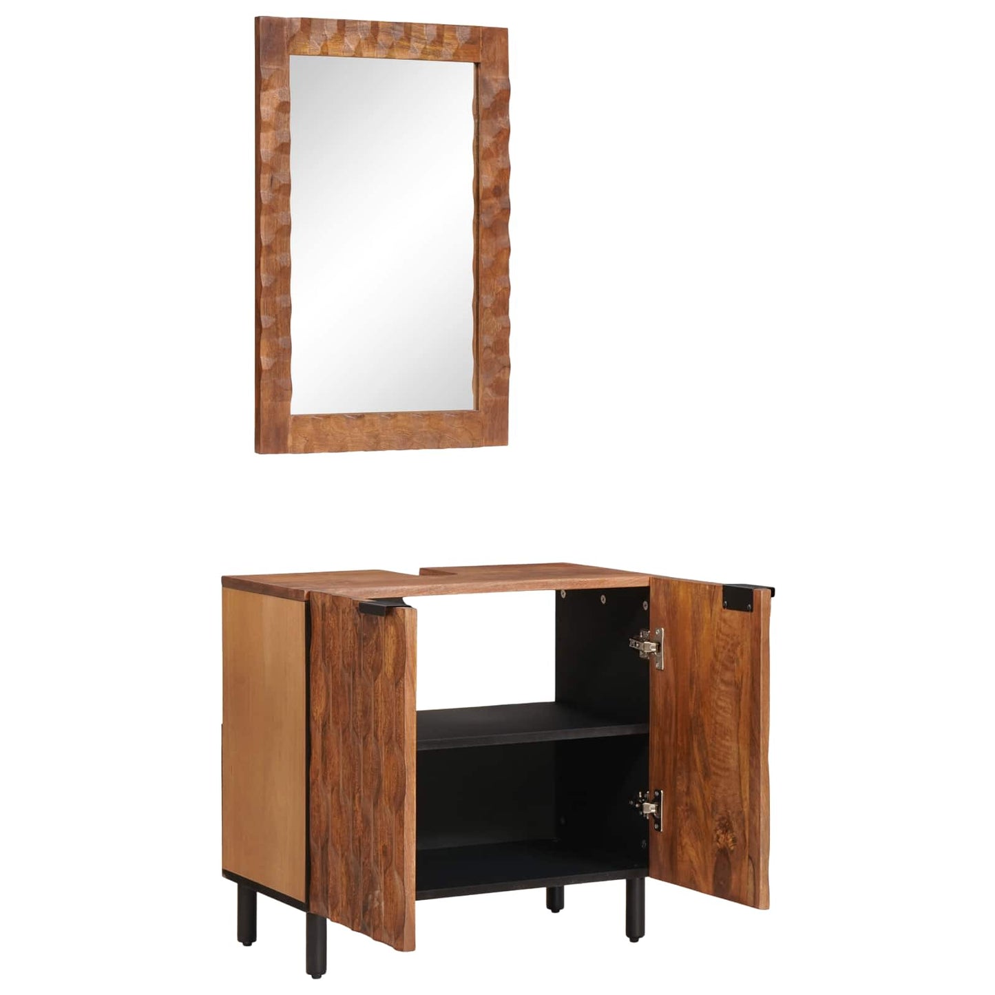 Badkamer Sets Met Opslag Acacia Bruin Winish Massief Mango Hout Acacia bruin afwerking