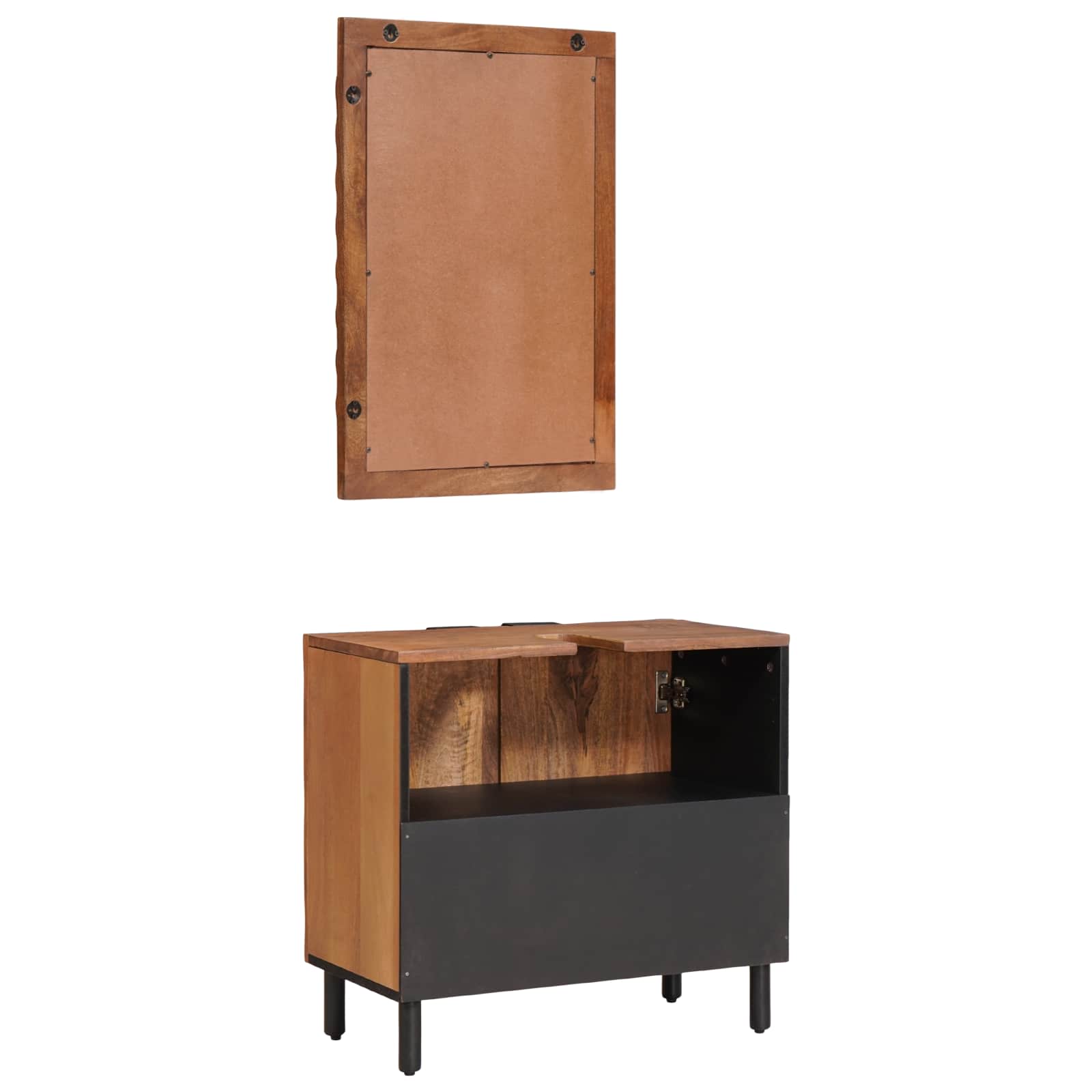 Badkamer Sets Met Opslag Acacia Bruin Winish Massief Mango Hout Acacia bruin afwerking
