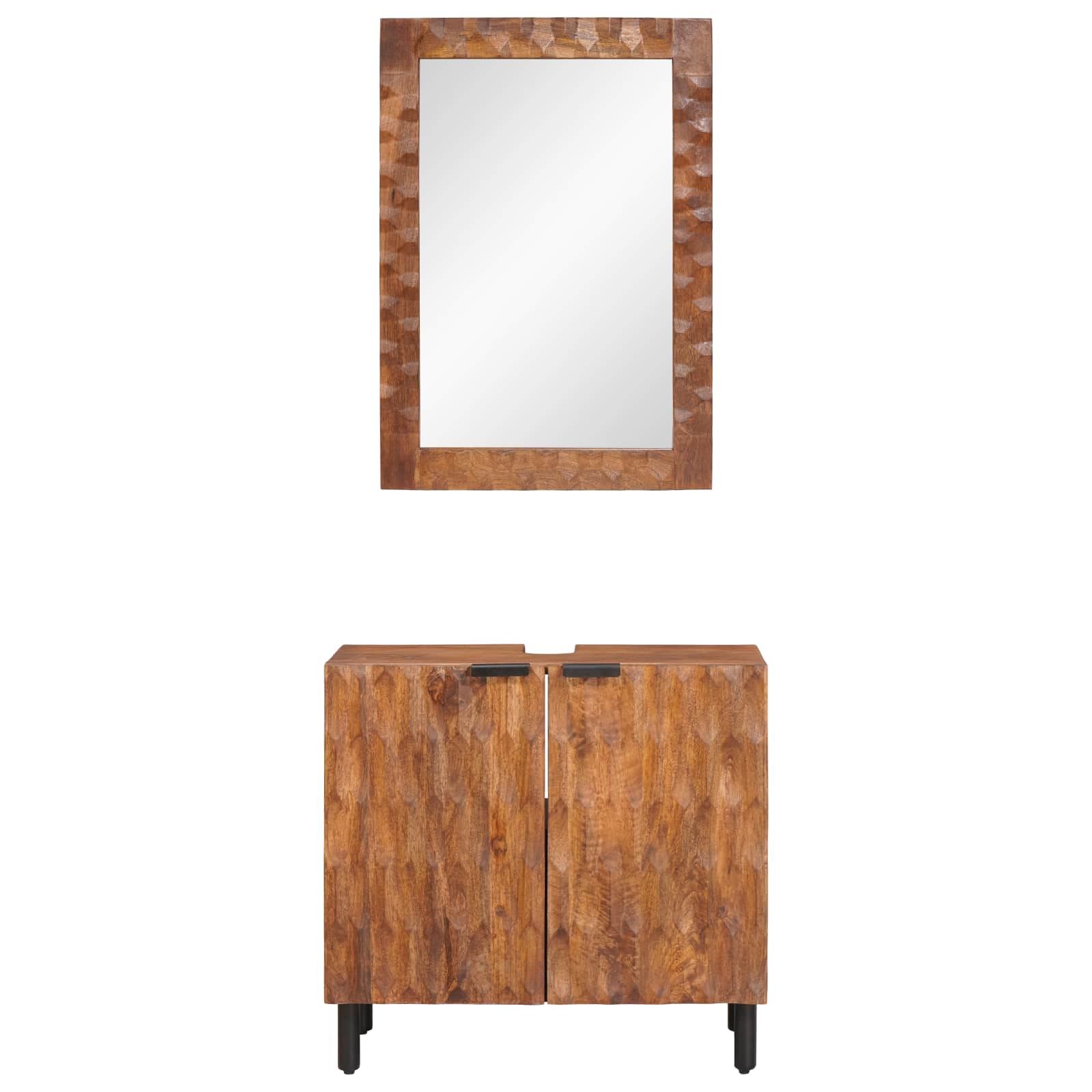 Badkamer Sets Met Opslag Acacia Bruin Winish Massief Mango Hout Acacia bruin afwerking