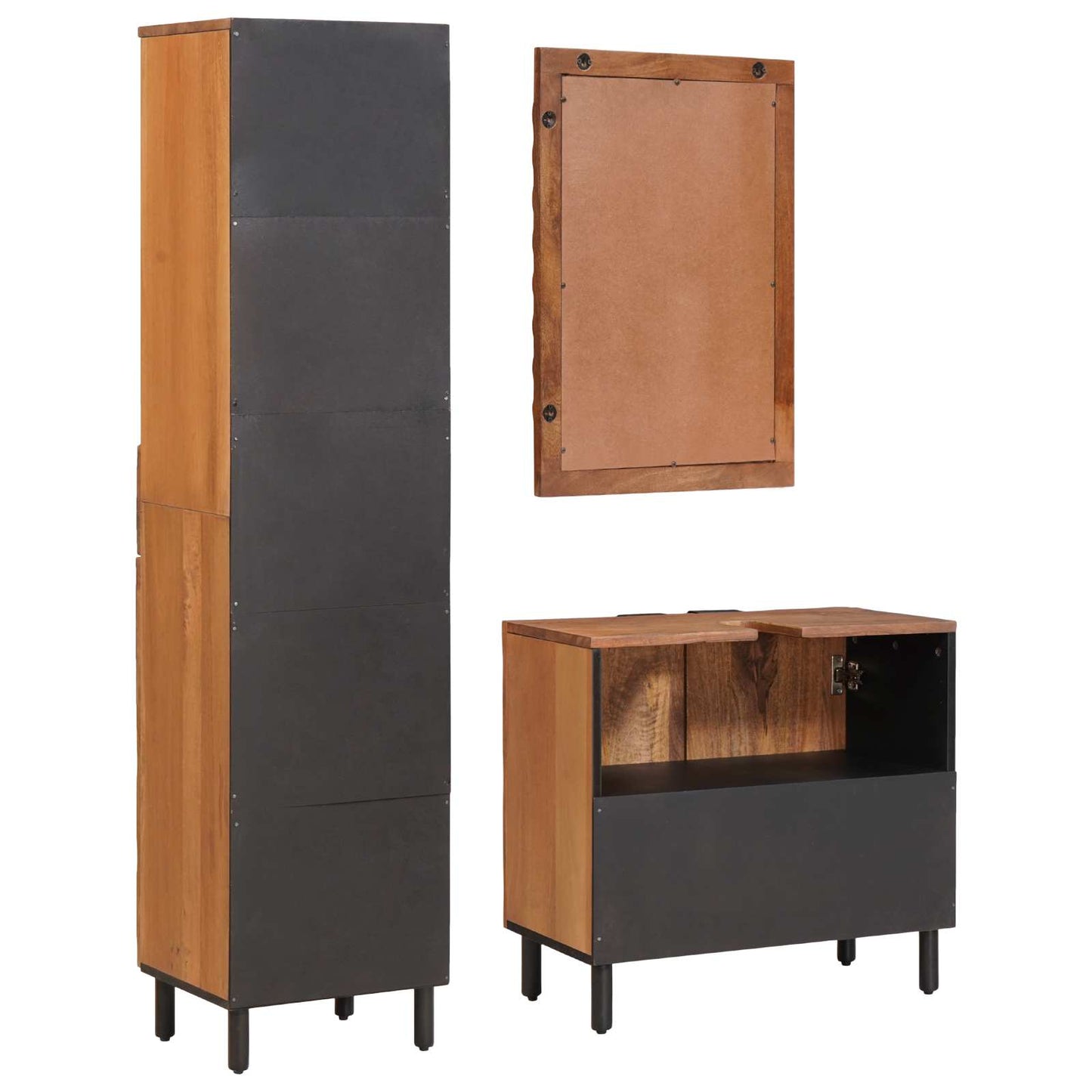 Badkamer Sets Met Lade Acacia Bruin Winish Massief Mango Hout Acacia bruin afwerking