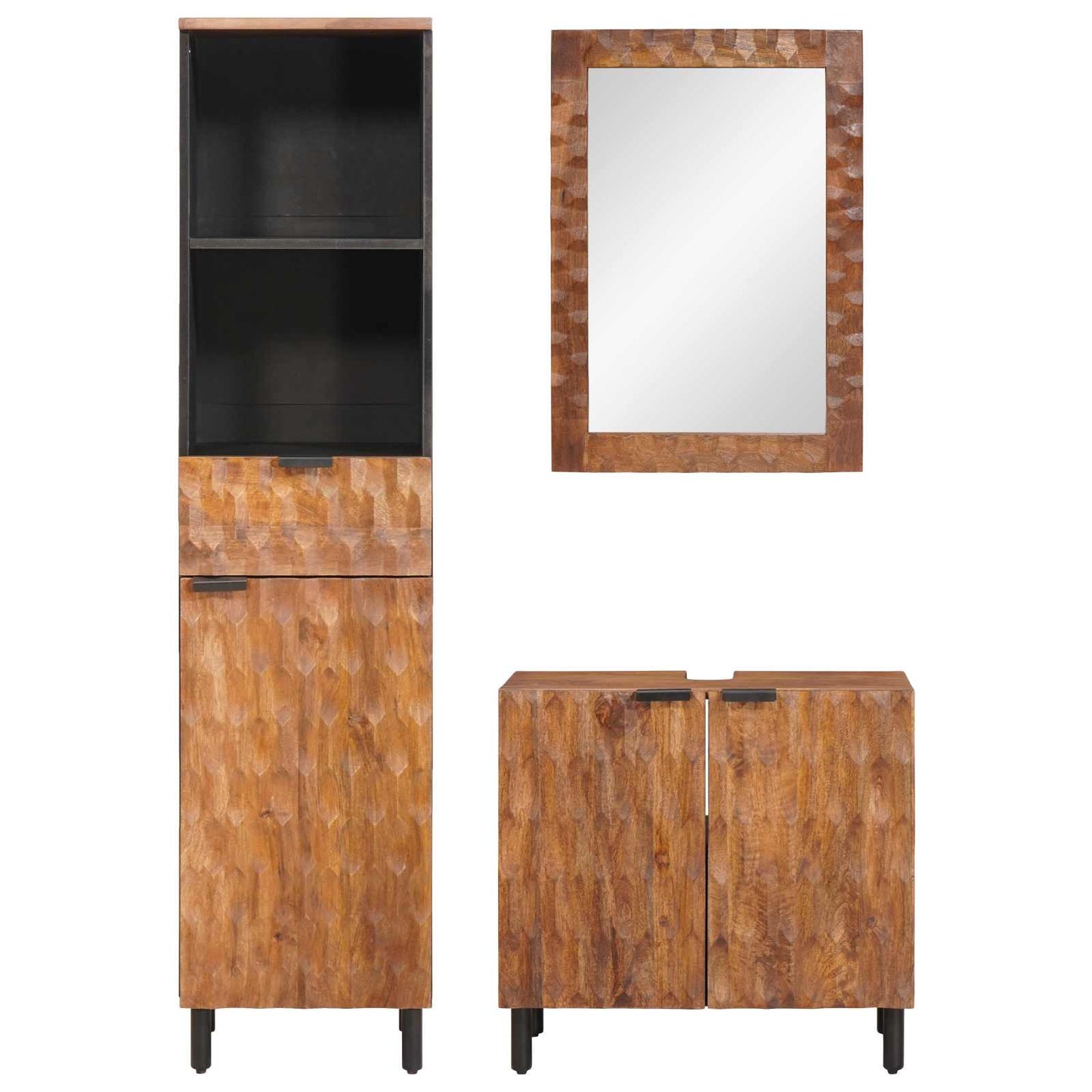 Badkamer Sets Met Lade Acacia Bruin Winish Massief Mango Hout Acacia bruin afwerking