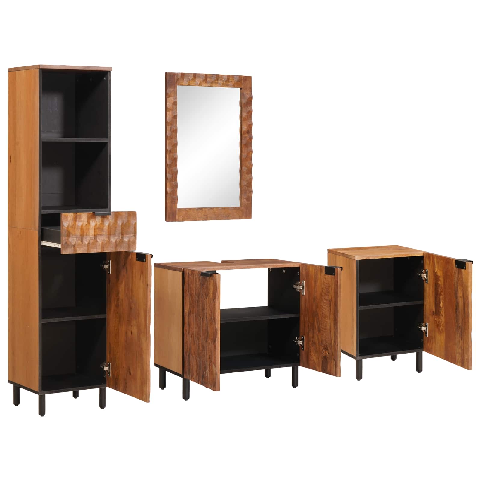 Badkamer Sets Met Lade Acacia Bruin Winish Massief Mango Hout Acacia bruin afwerking