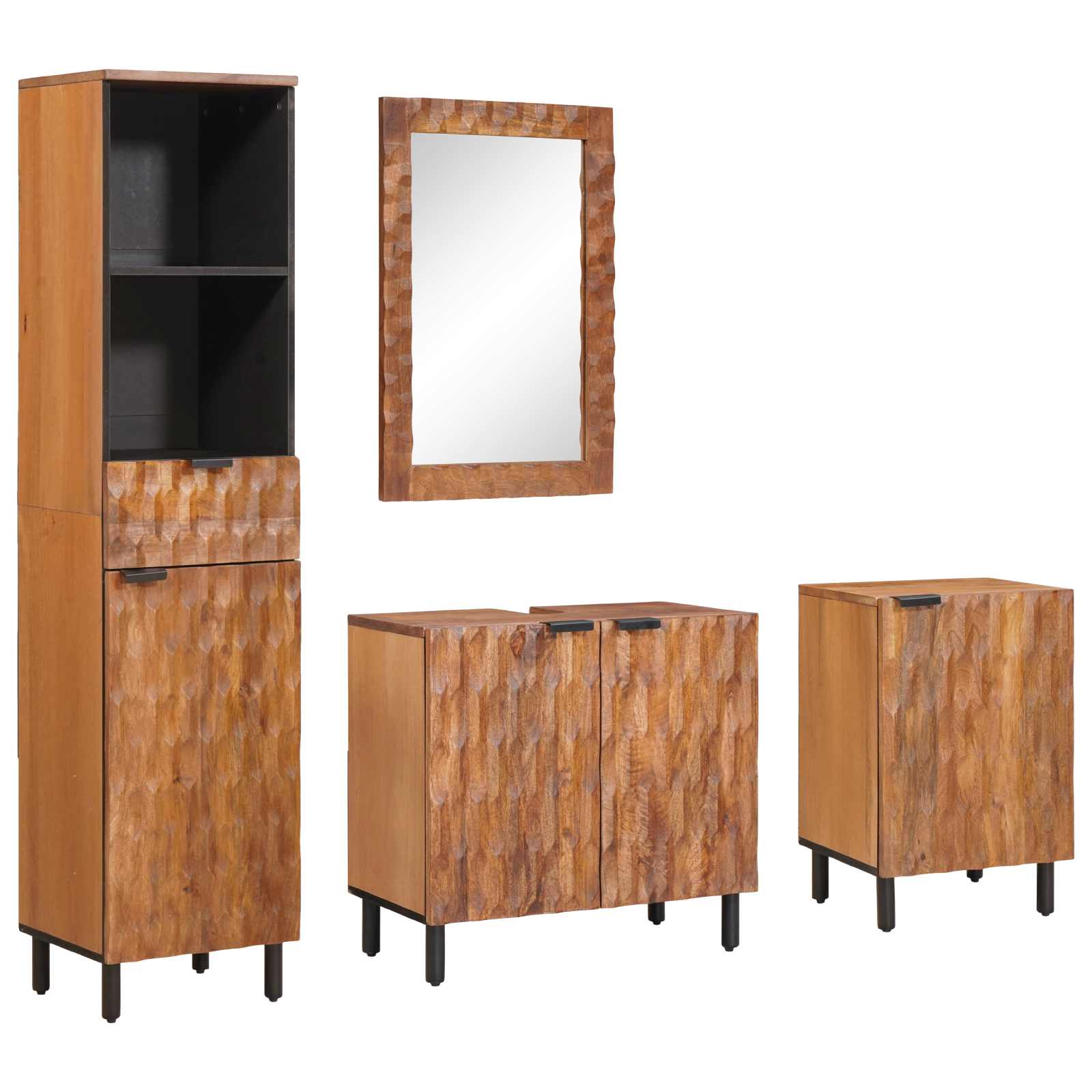 Badkamer Sets Met Lade Acacia Bruin Winish Massief Mango Hout Acacia bruin afwerking