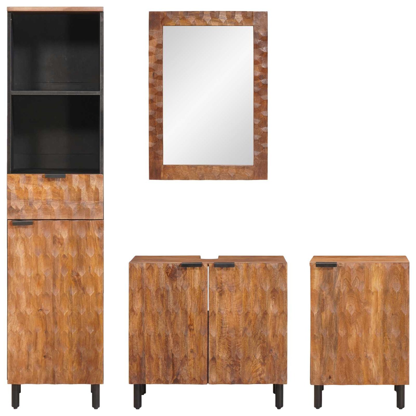Badkamer Sets Met Lade Acacia Bruin Winish Massief Mango Hout Acacia bruin afwerking