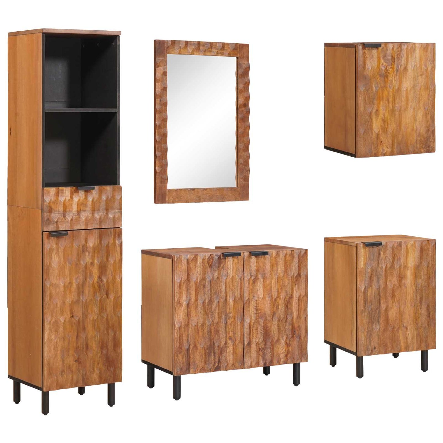 Badkamer Sets Met Lade Acacia Bruin Winish Massief Mango Hout Acacia bruin afwerking