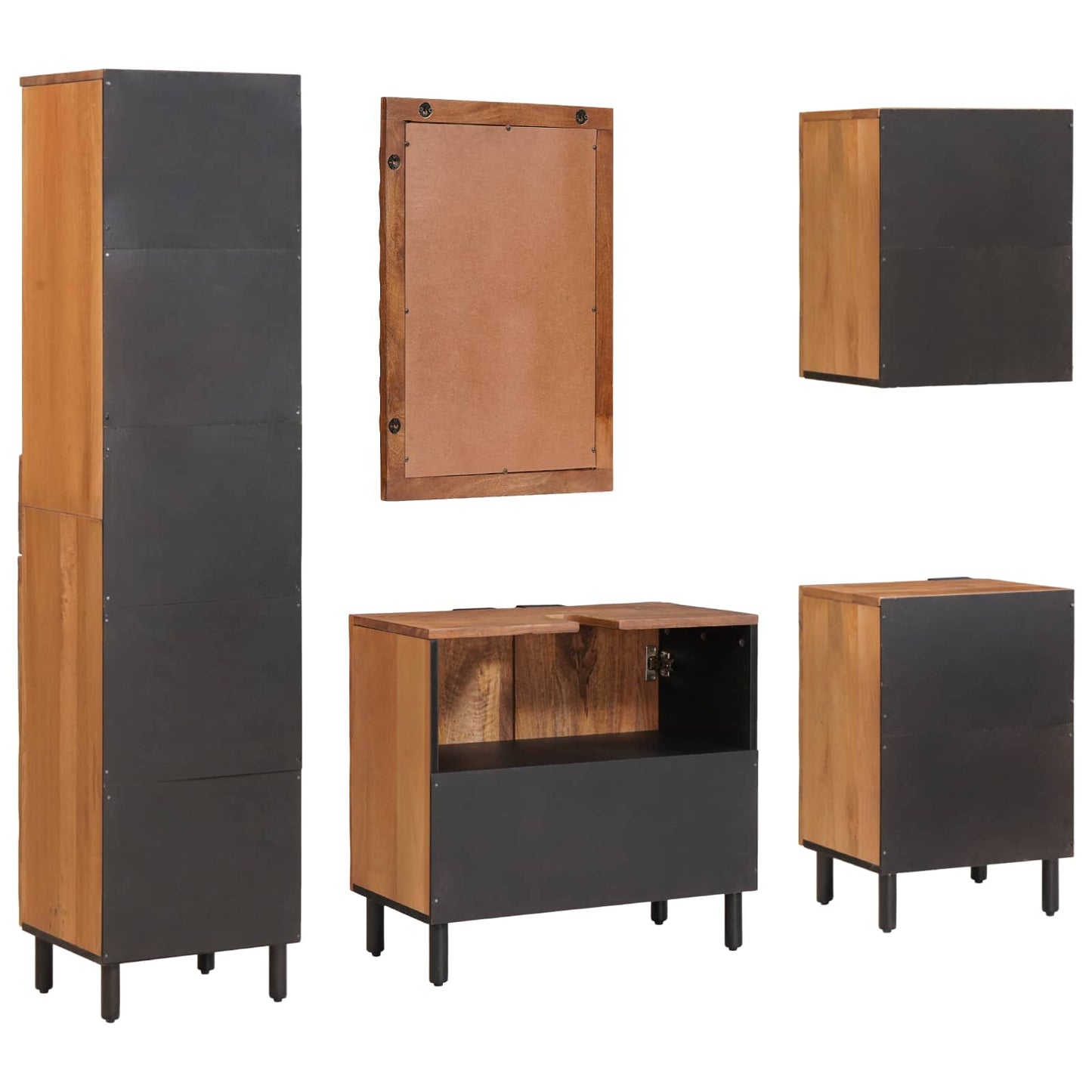 Badkamer Sets Met Lade Acacia Bruin Winish Massief Mango Hout Acacia bruin afwerking
