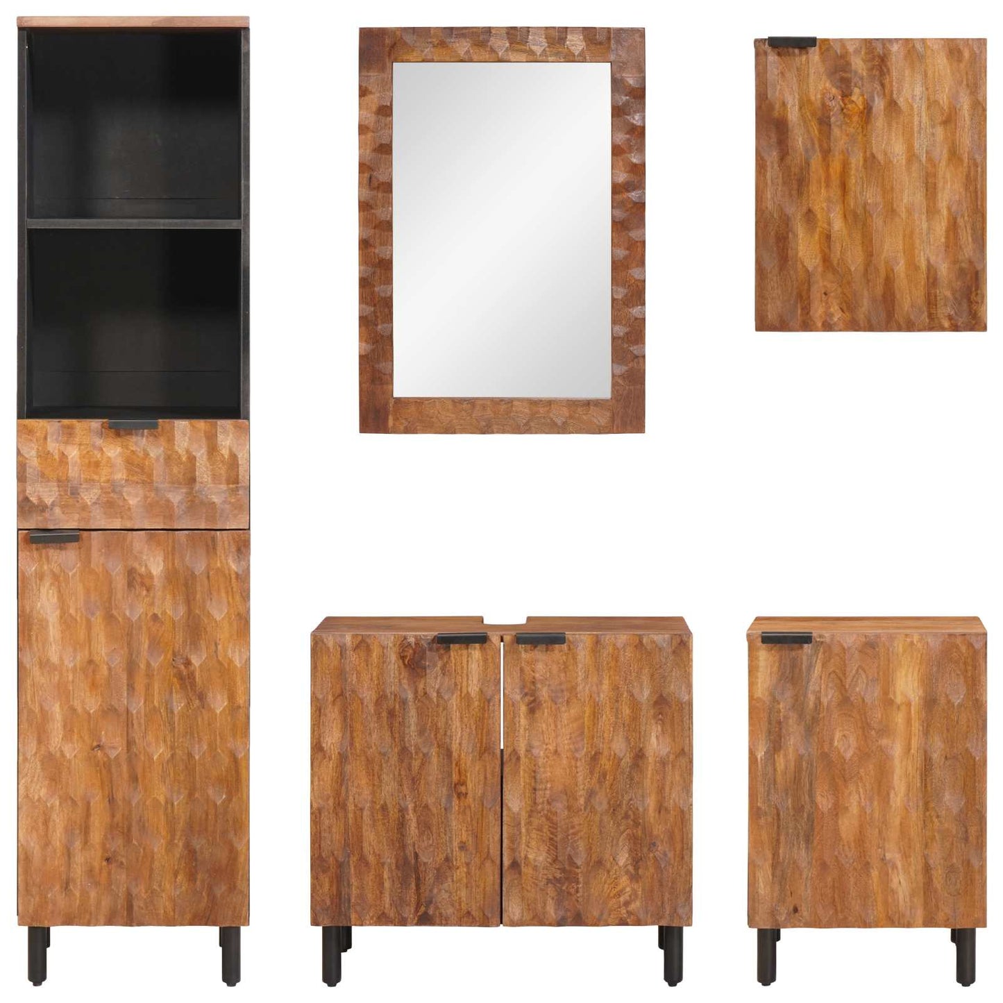 Badkamer Sets Met Lade Acacia Bruin Winish Massief Mango Hout Acacia bruin afwerking
