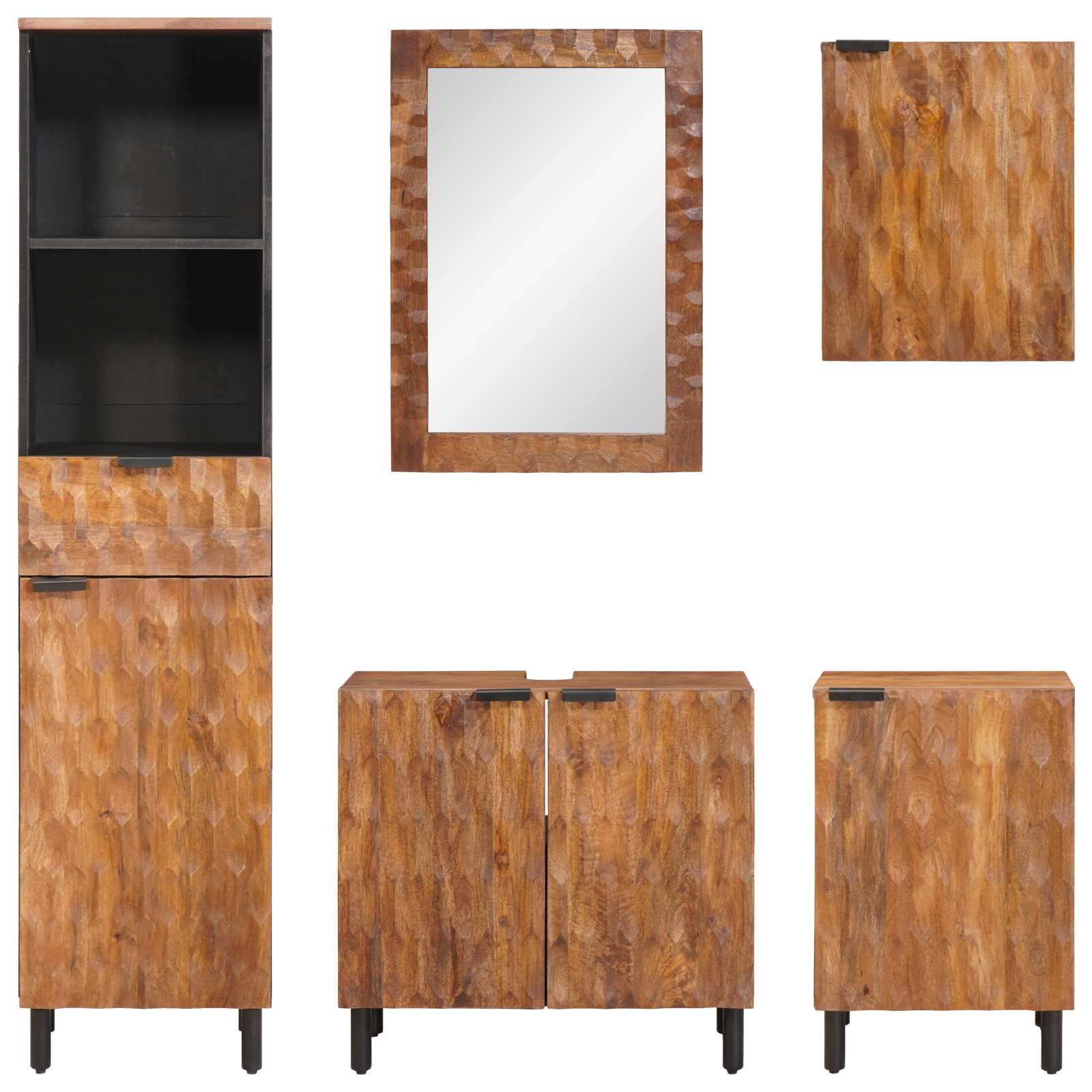 Badkamer Sets Met Lade Acacia Bruin Winish Massief Mango Hout Acacia bruin afwerking