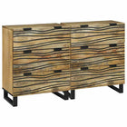 Sideboard set 2 pcs Natural 60 x 33.5 x 75 cm Solid Mango Wood