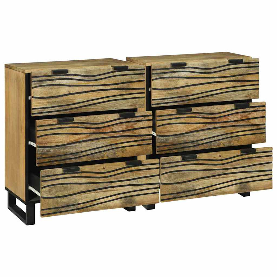 Dressoirs met lade met opslag 2 pcs Bruin Medium Massief mango hout