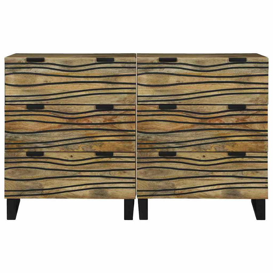 Dressoirs met lade met opslag 2 pcs Bruin Medium Massief mango hout