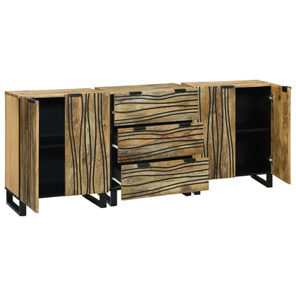 Badkamermeubelset met lade met plank met opslag met de deur 3 pcs Bruin Medium Massief hout