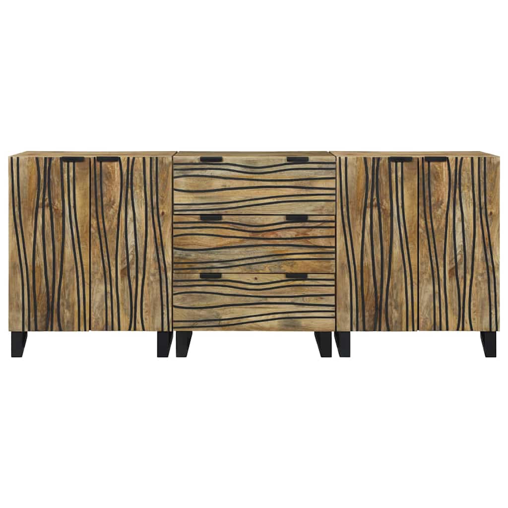 Badkamermeubelset met lade met plank met opslag met de deur 3 pcs Bruin Medium Massief hout