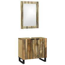 Badkamermeubelset 2 pcs Bruin Standaard Massief Ruw Mango hout