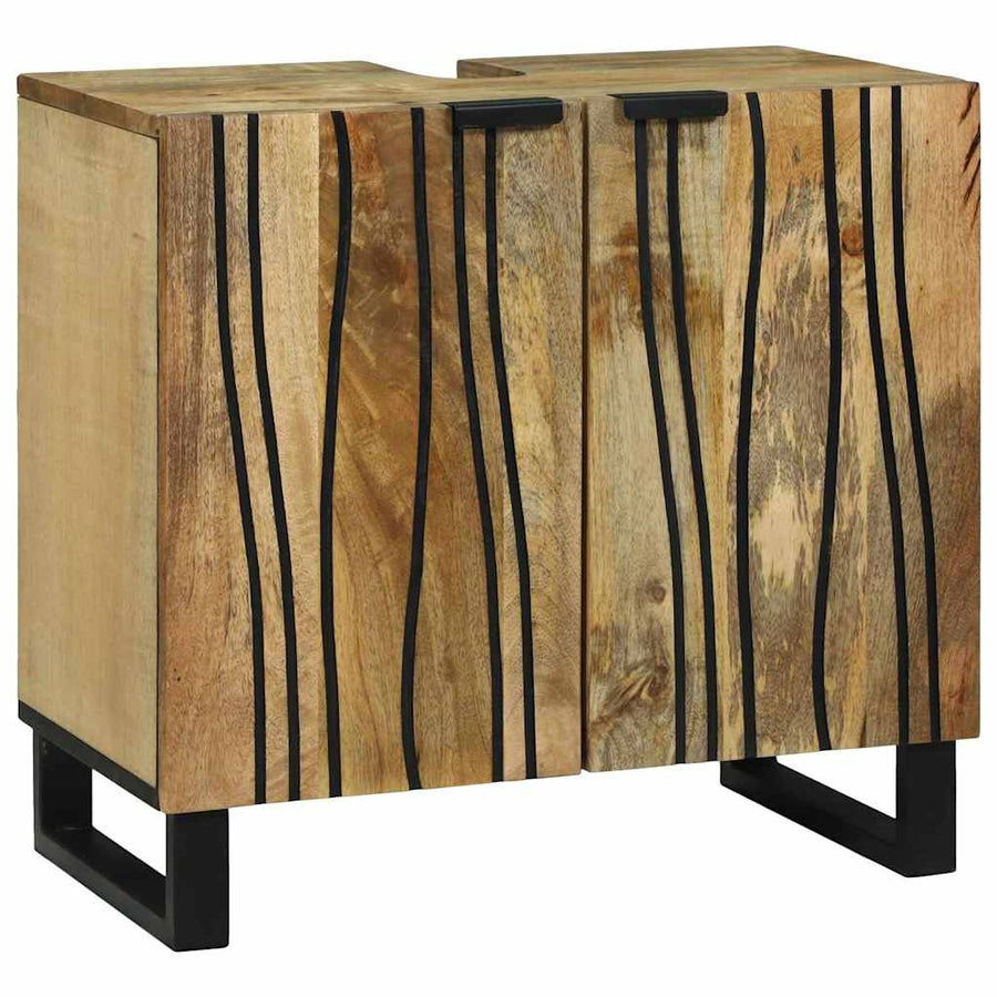 Badkamermeubelset 2 pcs Bruin Standaard Massief Ruw Mango hout