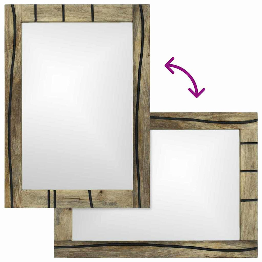 Badkamermeubelset 2 pcs Bruin Standaard Massief Ruw Mango hout