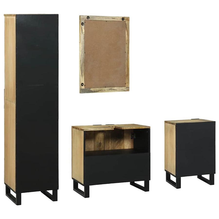 Badkamermeubelset met lade 4 pcs Bruin Large Massief acaciahout