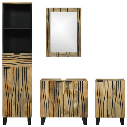Badkamermeubelset met lade 4 pcs Bruin Large Massief acaciahout