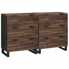 Dresser set with drawer 2 pcs Walnut wood 60 x 33.5 x 75 cm
