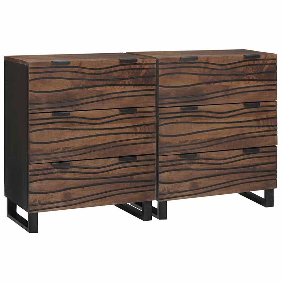 Dressoirs met lade met opslag 2 pcs Bruin Medium Massief hout