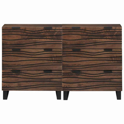 Dressoirs met lade met opslag 2 pcs Bruin Medium Massief hout
