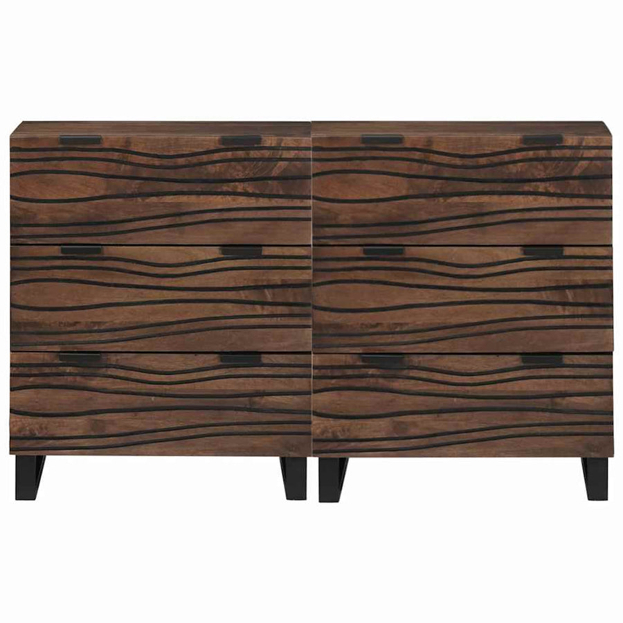 Dressoirs met lade met opslag 2 pcs Bruin Medium Massief hout