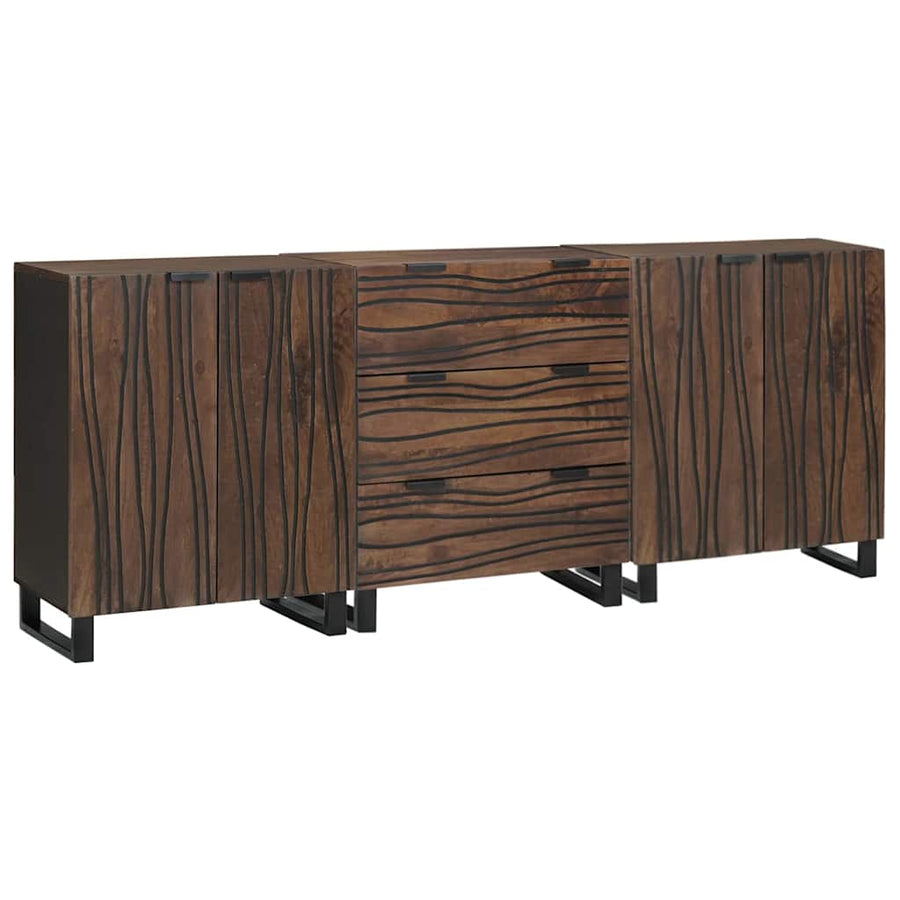 Badkamermeubelset met lade met plank met opslag met de deur 3 pcs Bruin Large