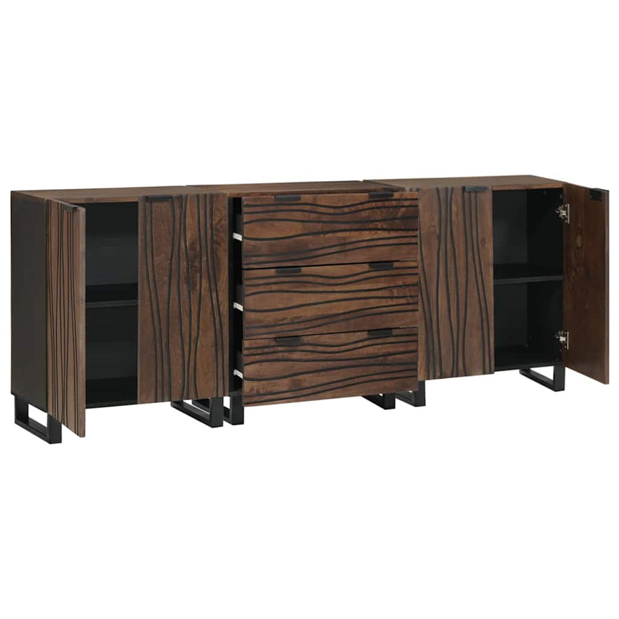 Badkamermeubelset met lade met plank met opslag met de deur 3 pcs Bruin Large