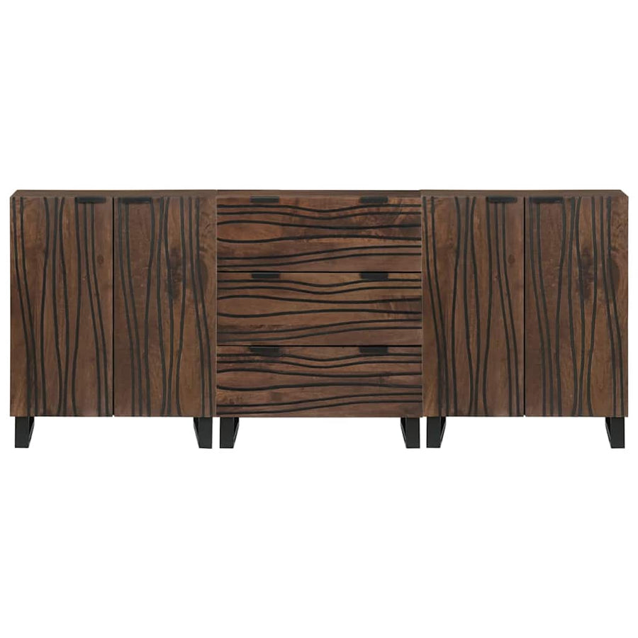Badkamermeubelset met lade met plank met opslag met de deur 3 pcs Bruin Large